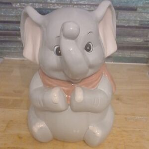 Gray Elephant Ceramic Figurine
